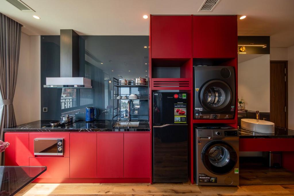 Nhà bếp/bếp nhỏ tại Taiyo Hotel & Apartment