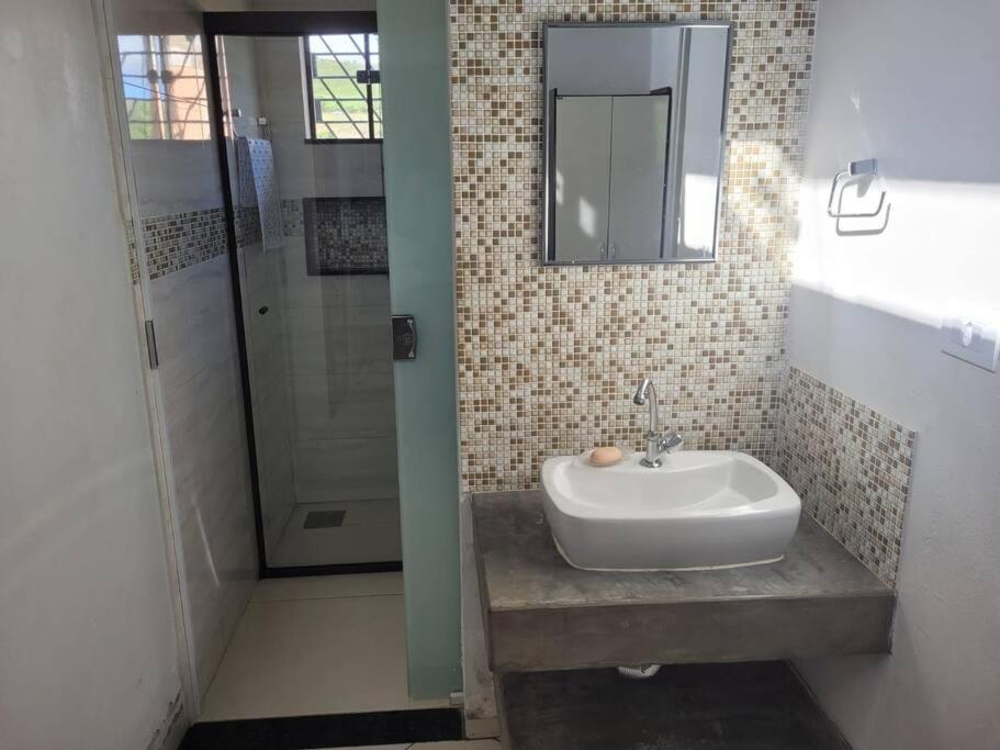 Koupelna v ubytování Rancho Morro do Cristo - Ribeirão Claro PR