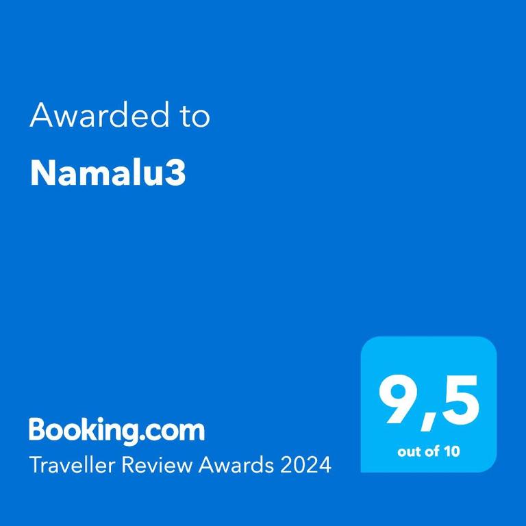 a screenshot of a phone screen with the words awarded to nannisks at Namalu3 in Puerto Madryn