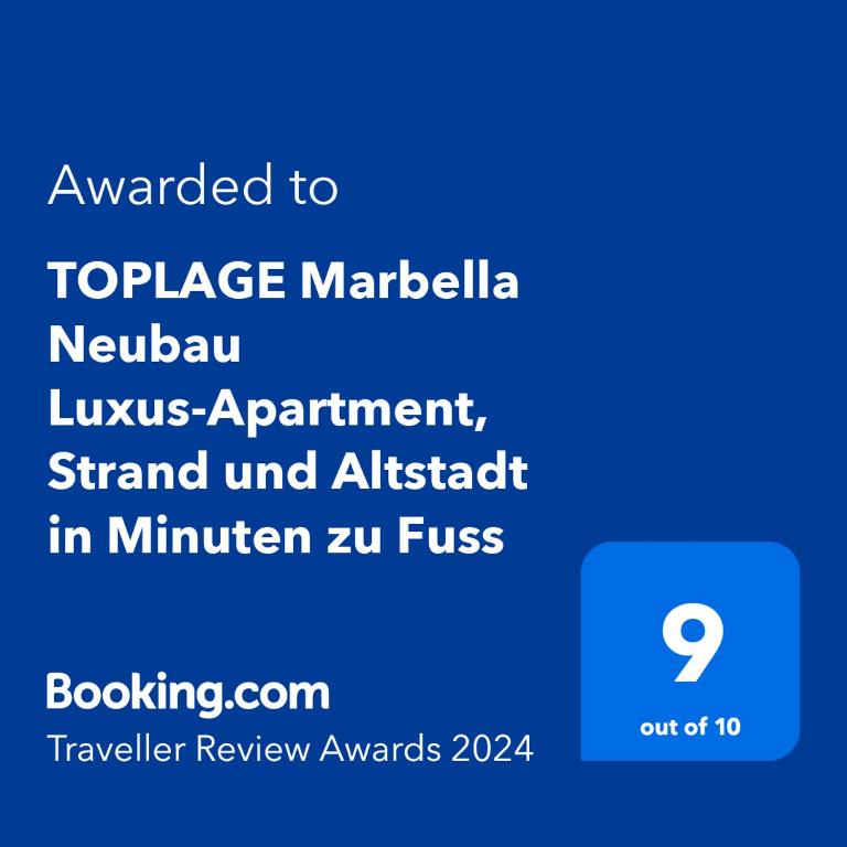 Certifikát, ocenenie alebo iný dokument vystavený v ubytovaní TOPLAGE Marbella Neubau Luxus-Apartment, Strand und Altstadt in Minuten zu Fuss