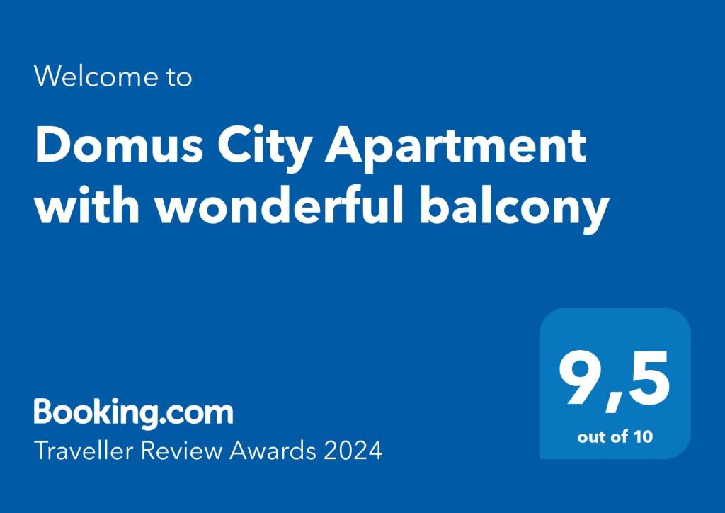 um sinal azul com as palavras doar nomeação da cidade com padaria maravilhosa em Domus City Apartment with wonderful balcony em Tessalônica