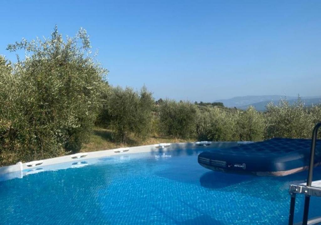 une grande piscine avec une piscine bleue dans l'établissement Paradise Agricamp, à Roccastrada