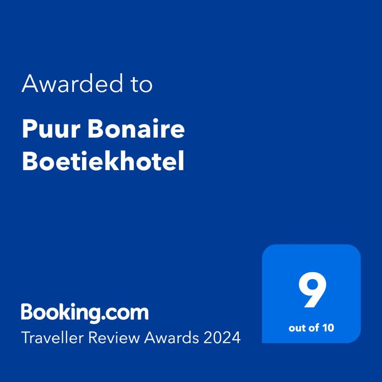 Certifikát, hodnocení, plakát nebo jiný dokument vystavený v ubytování Puur Bonaire Boetiekhotel
