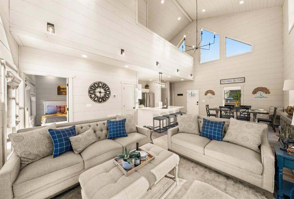 Posezení v ubytování Smoky Fun Cabin