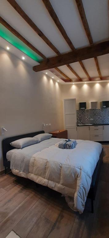 a bedroom with a large bed in a room at Casa Stella in Genzano di Roma
