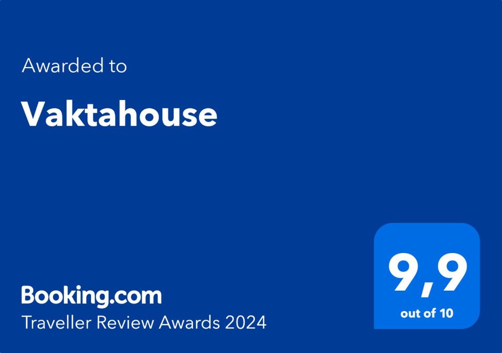 Certifikát, hodnocení, plakát nebo jiný dokument vystavený v ubytování Vaktahouse