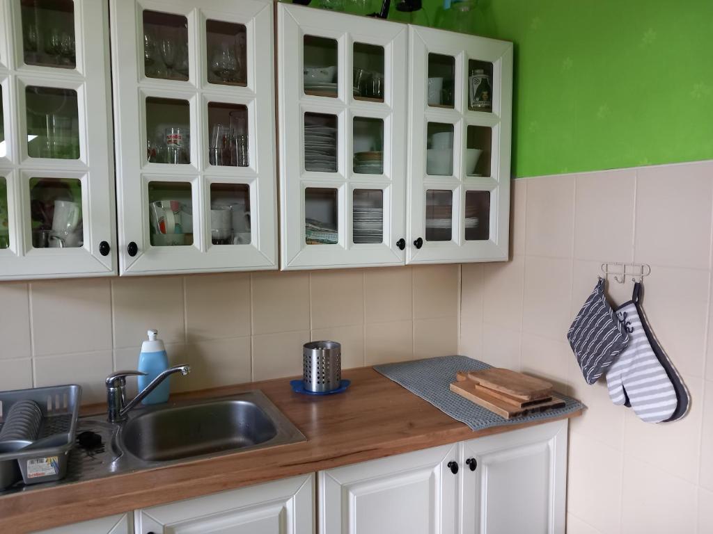 Kuchyň nebo kuchyňský kout v ubytování Agroturystyka Pod Złotą Wiechą