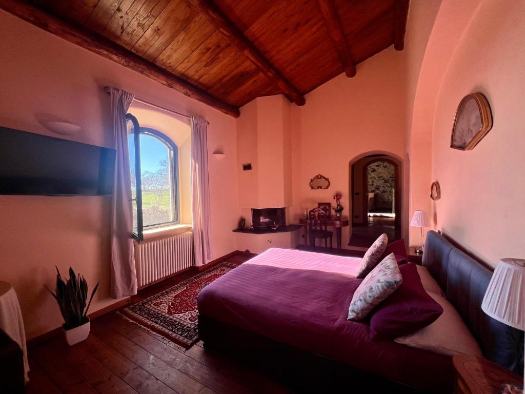 Posteľ alebo postele v izbe v ubytovaní Panoramic villa with pool