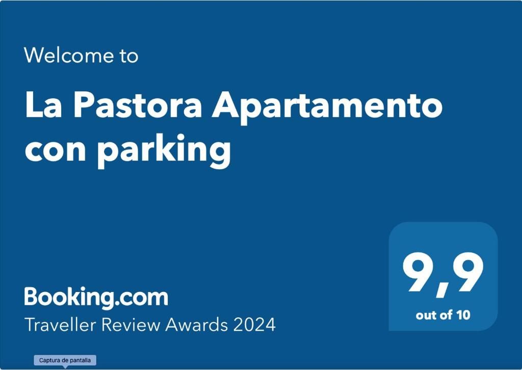 Captura de pantalla de un móvil con el texto bienvenido al apartmentscon de La Pasadena en La Pastora Apartamento con parking, en Gavà