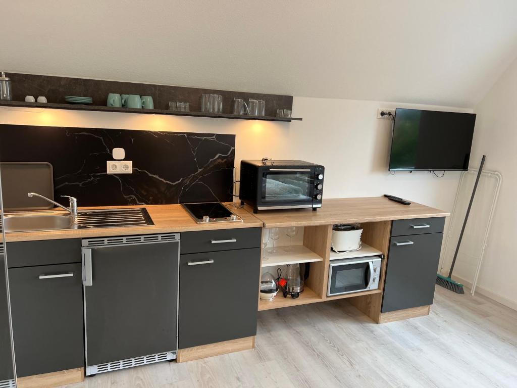 Kuchyň nebo kuchyňský kout v ubytování Mimi's Ostseeglück