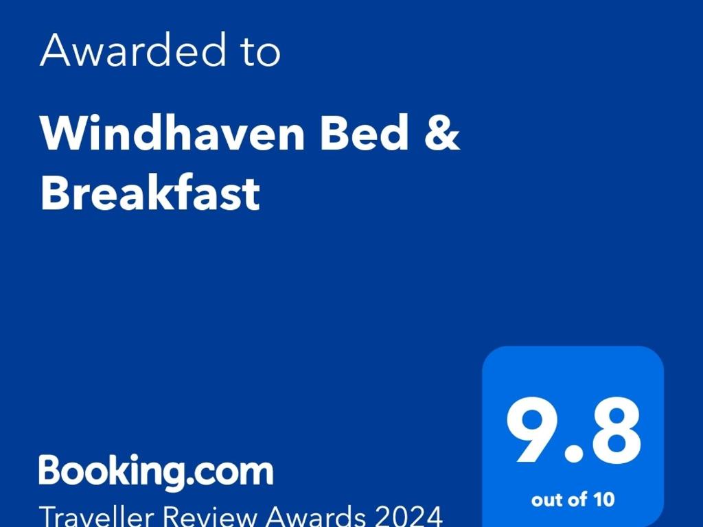 Certifikát, hodnocení, plakát nebo jiný dokument vystavený v ubytování Windhaven Bed & Breakfast