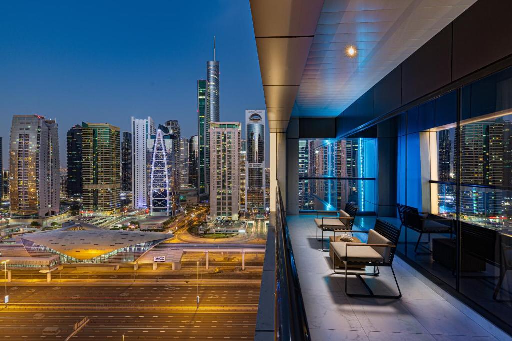 a view of a city skyline from a high rise building at Millennium Place Marina in Dubai