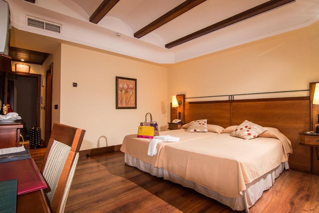 - une chambre avec un grand lit dans l'établissement Hotel Abades Guadix, à Guadix