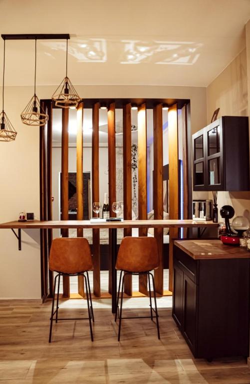 Kuchyň nebo kuchyňský kout v ubytování Aslyra "Appart-hôtel"