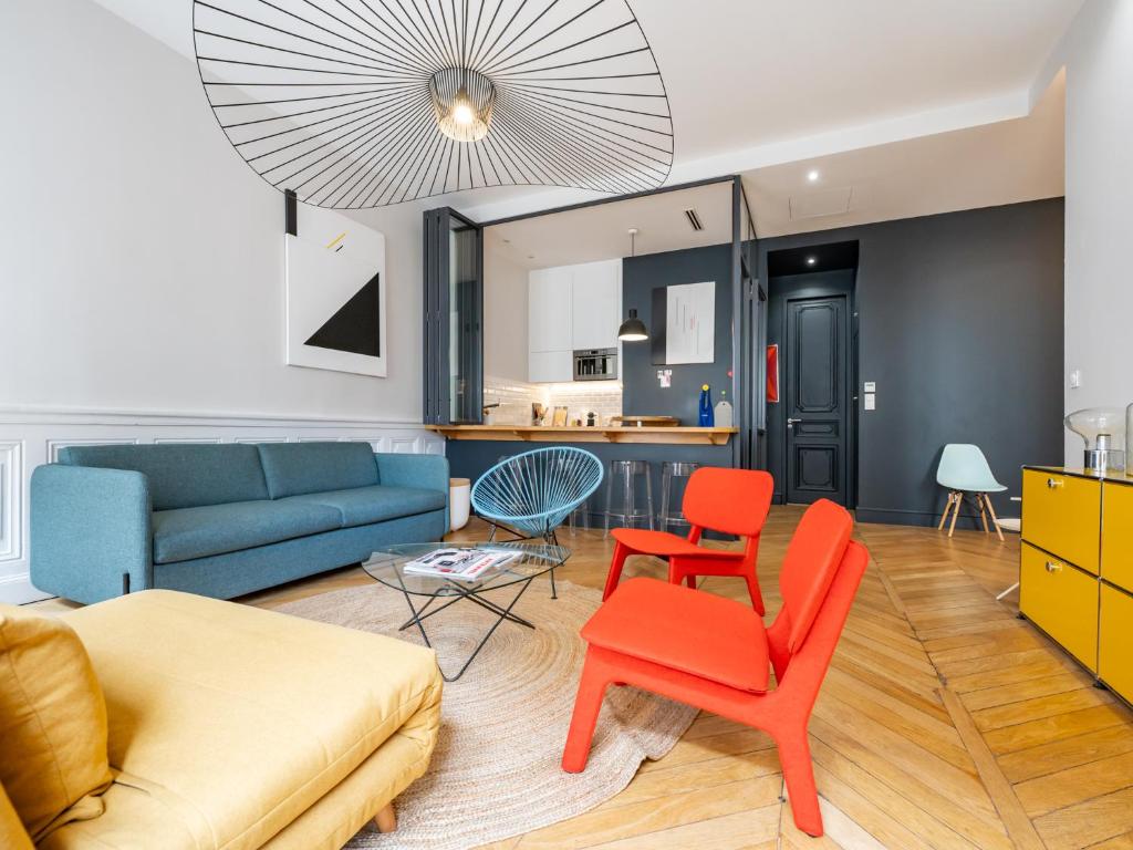 Coin salon dans l'établissement L'Atelier,T3,au pied de l'Opéra, Climatisé, CHECK-IN AUTONOME 24H sur 24H