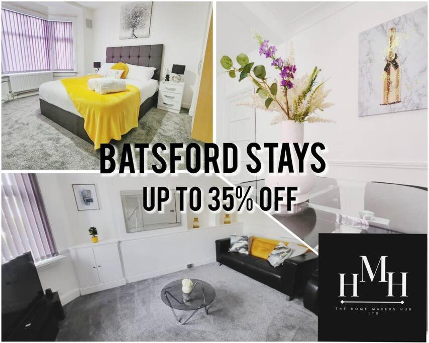 a bedroom with a bed and a living room at Enquire now - 3 bed house - Up to 35% off - Contractors and Families in Coventry