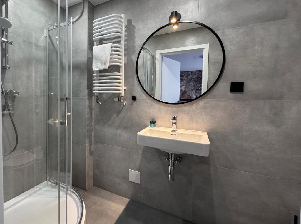 Koupelna v ubytování Garbarska 22 Aparthotel
