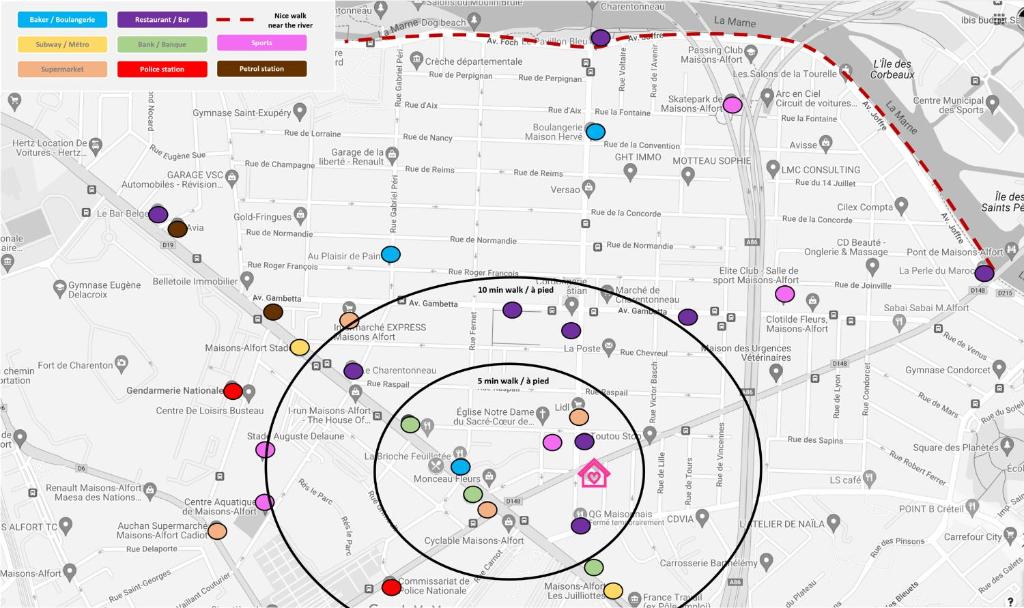 un mapa de la ciudad de Filadelfia en Happy Place - 15 min Paris & 30 min DisneyLand - Subways - Facilities - Free parking - Secured, en Maisons-Alfort