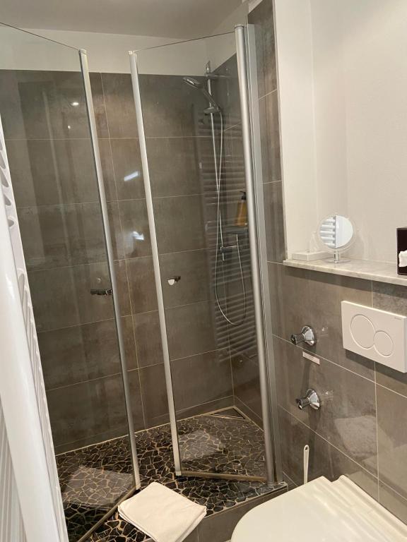 Koupelna v ubytování Hotel Feldmann