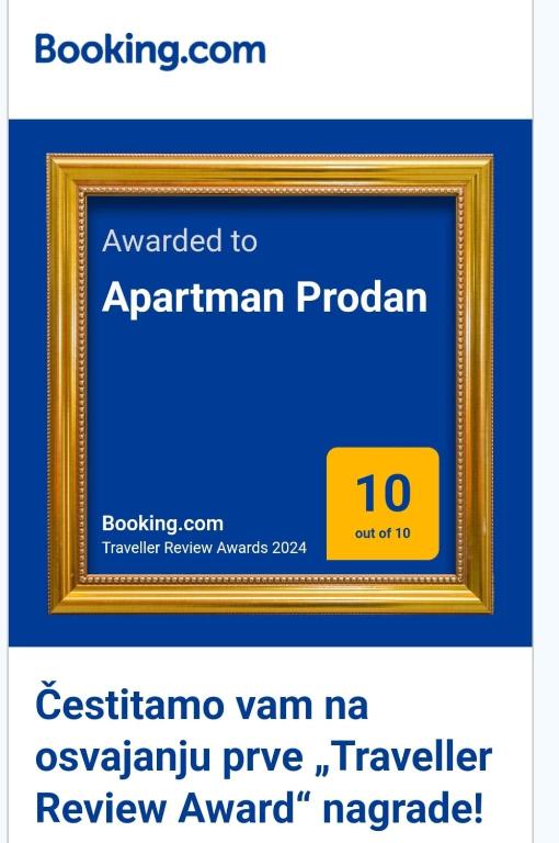Certificato, attestato, insegna o altro documento esposto da Apartman Prodan