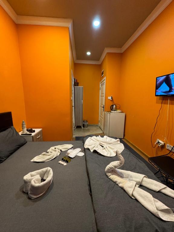 Postel nebo postele na pokoji v ubytování Taksim Pandora hotel