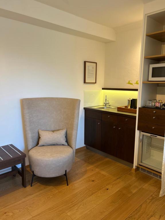 Kuchyň nebo kuchyňský kout v ubytování Aparthotel Parsberg GreenDesign