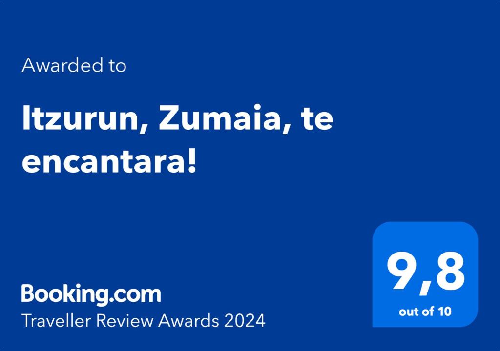Certifikát, hodnocení, plakát nebo jiný dokument vystavený v ubytování Itzurun, Zumaia, te encantara!