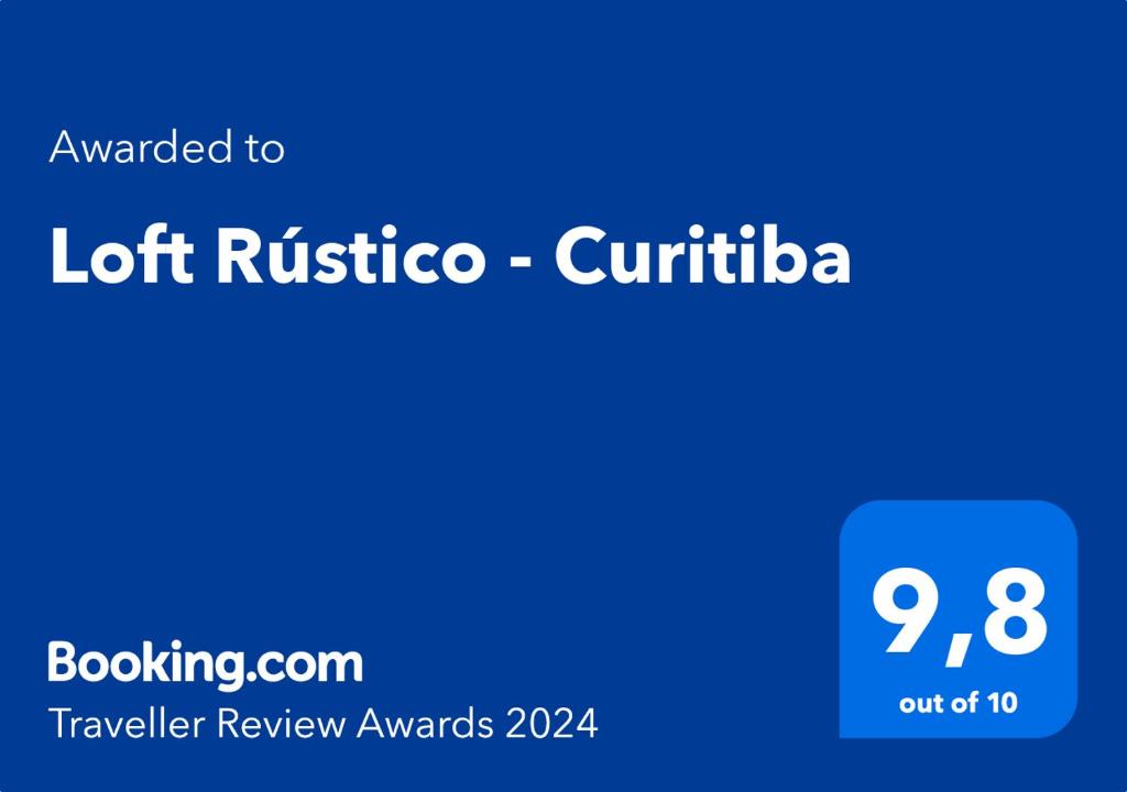 庫里奇巴的住宿－Loft Rústico - Curitiba，蓝色矩形与文本嵌入到当前退出