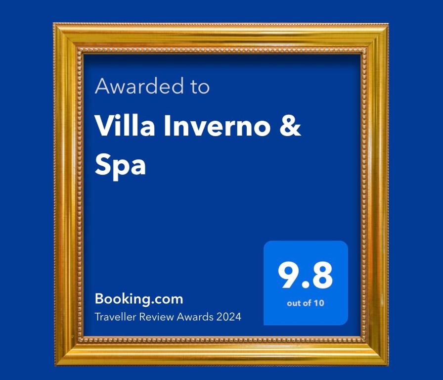 Certifikát, hodnocení, plakát nebo jiný dokument vystavený v ubytování Villa Inverno & Spa