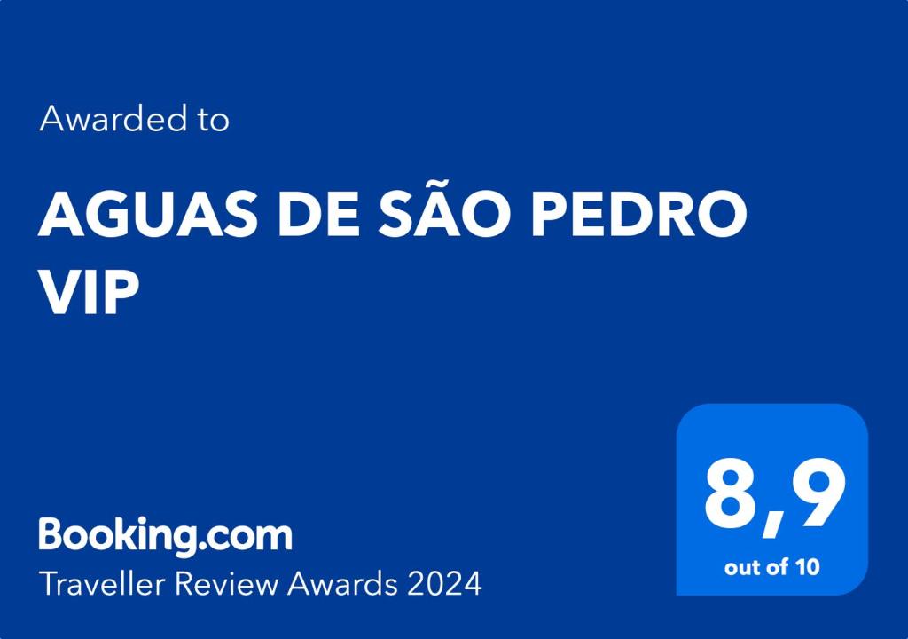 a blue sign with the words azus de sao pedro vip at AGUAS DE SÃO PEDRO VIP in Águas de São Pedro