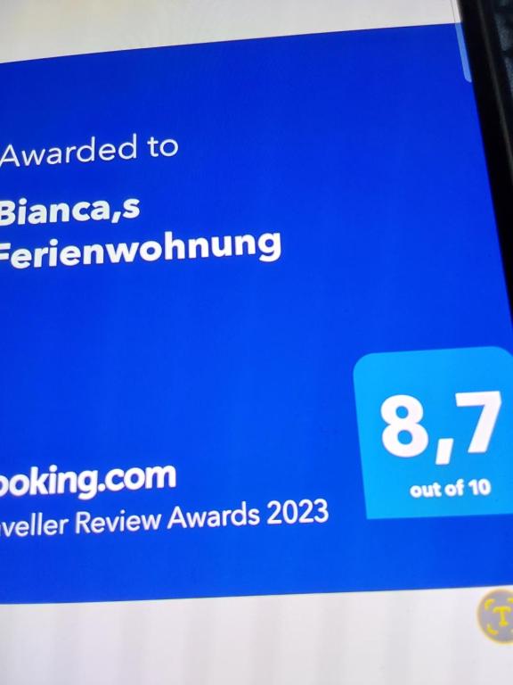 Certifikát, ocenenie alebo iný dokument vystavený v ubytovaní Bianca,s Ferienwohnung
