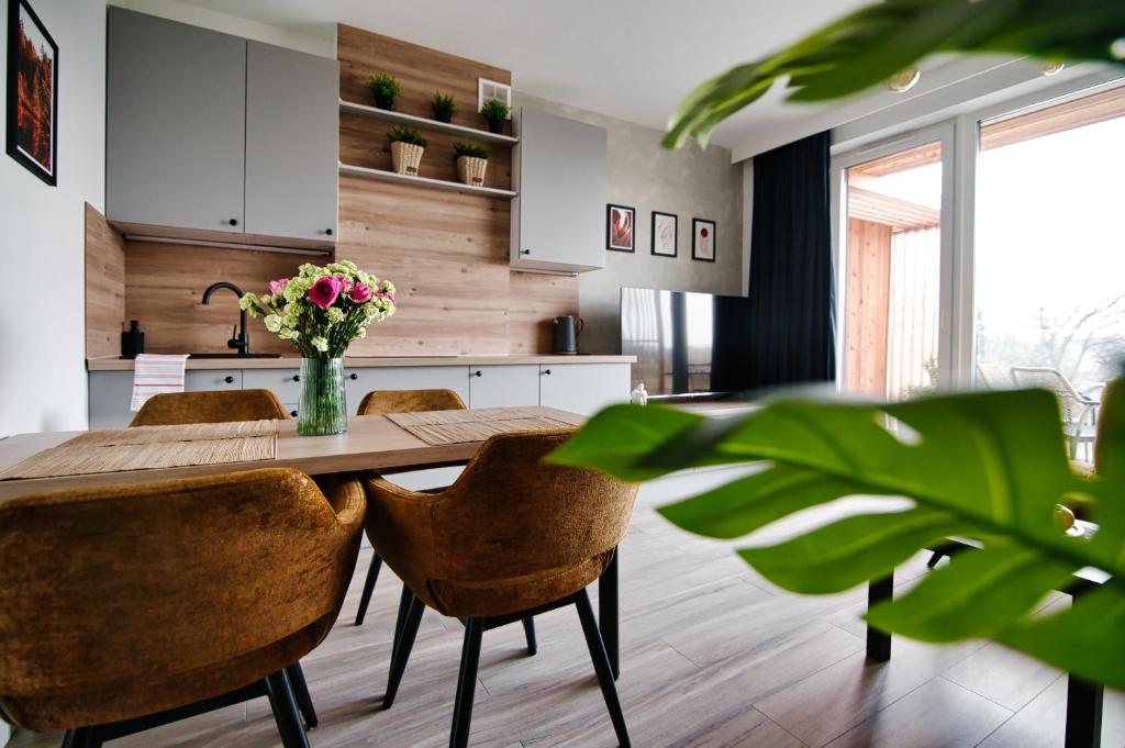 Kuchyň nebo kuchyňský kout v ubytování Laguna Beskidów Resort - Apartament A67