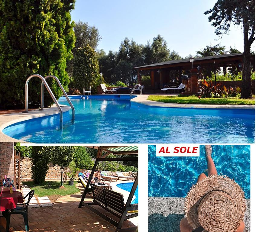 un collage di due foto di una piscina di Small Paradise Palermo a Palermo