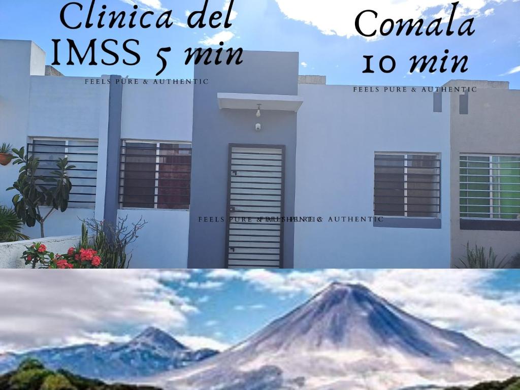 un collage de dos fotos de una montaña en PARAISO EN PUNTA DIAMANTE, VISTA AL VOLCAN, VILLA DE ALVAREZ,COL, 