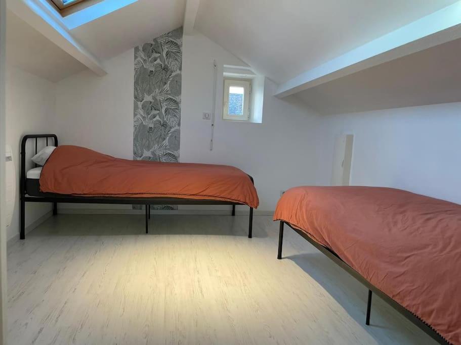 a bedroom with two beds in a room at Halte à Saint Leu - Maison 5 personnes in Saint-Leu