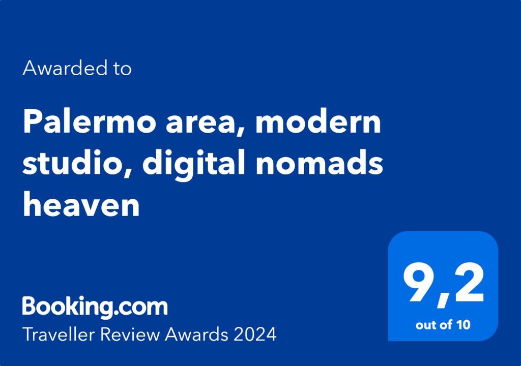 Un certificado, premio, cartel u otro documento en Palermo area, modern studio, digital nomads heaven