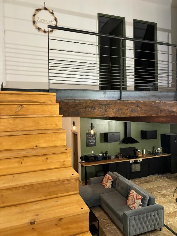 Posezení v ubytování Maison de charme avec piscine
