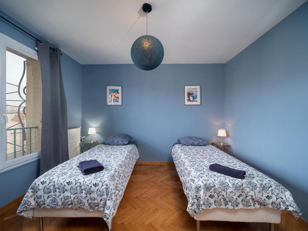 Posteľ alebo postele v izbe v ubytovaní Terrace Apartment Old Port Exceptional View