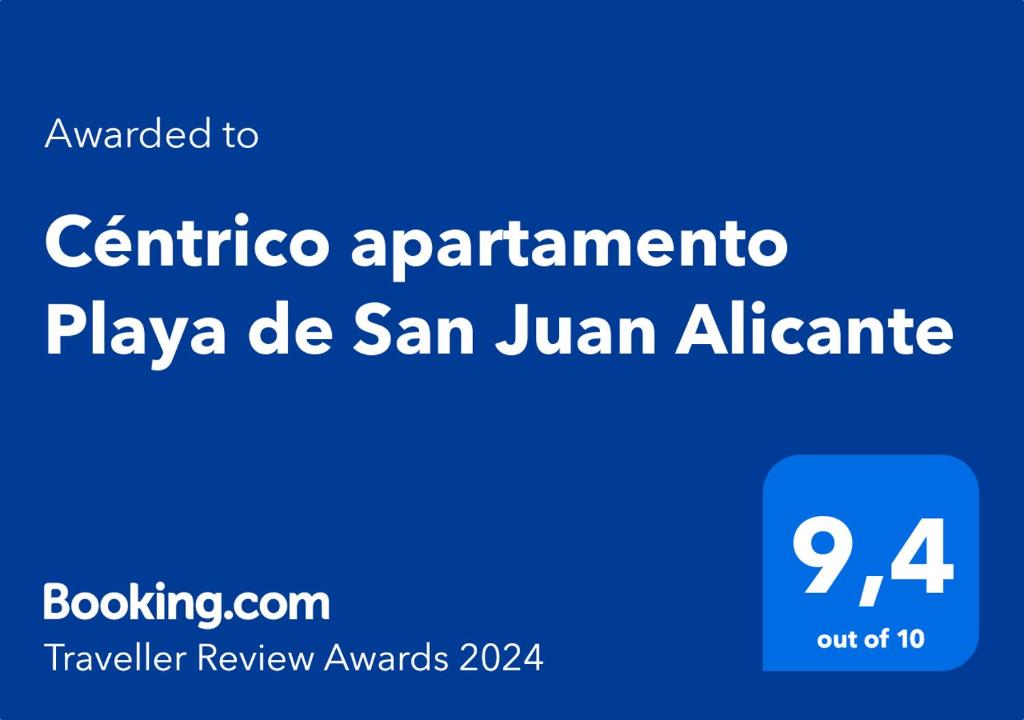 Certifikát, hodnocení, plakát nebo jiný dokument vystavený v ubytování Céntrico apartamento Playa de San Juan Alicante