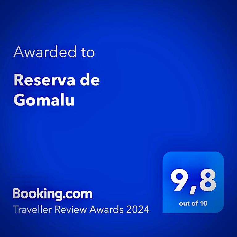 Certifikát, hodnocení, plakát nebo jiný dokument vystavený v ubytování Reserva de Gomalu
