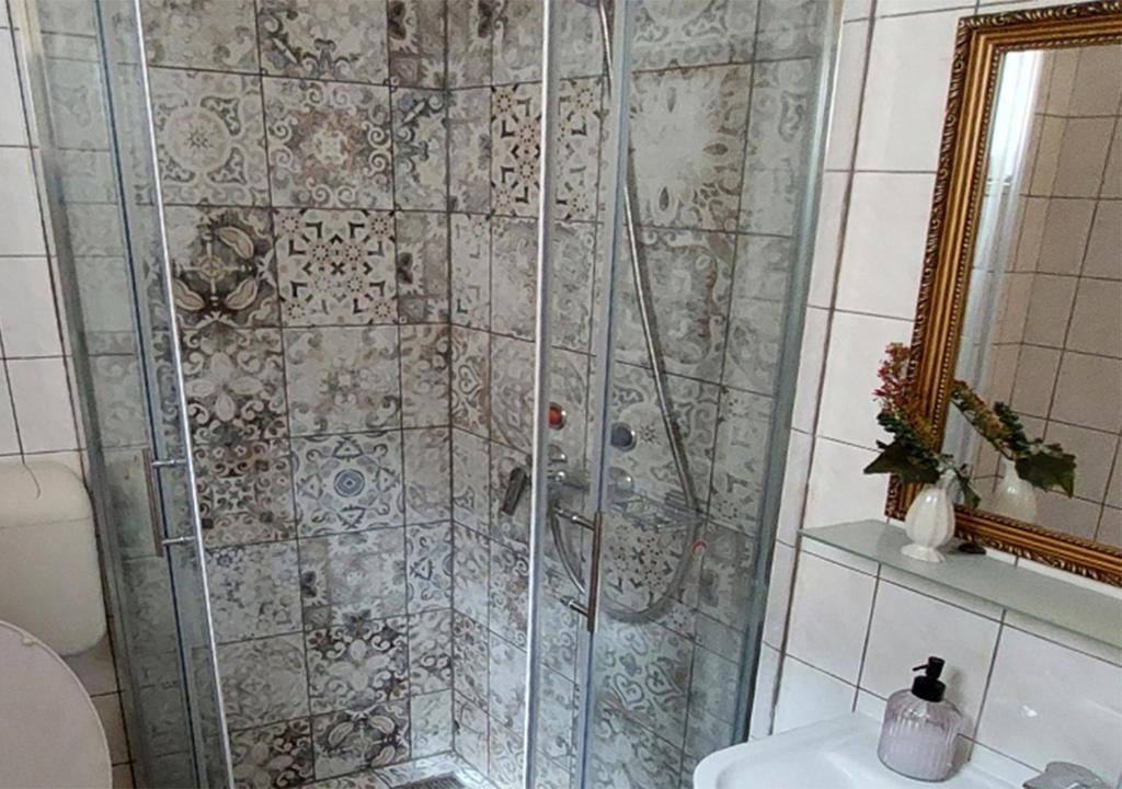 Kúpeľňa v ubytovaní Rohonci Vendégház