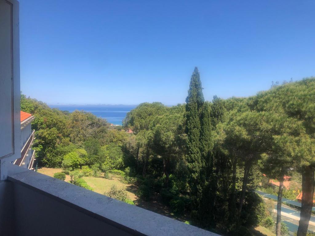 a view from the balcony of a house with trees at Residence Napoleon Isola D'Elba in Procchio