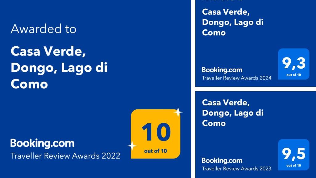 Certifikát, hodnocení, plakát nebo jiný dokument vystavený v ubytování Casa Verde, Dongo, Lago di Como