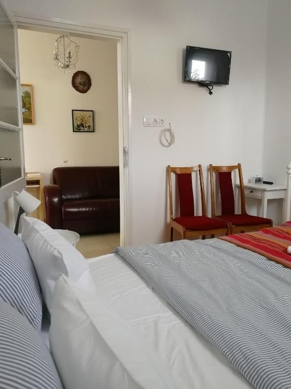 Postel nebo postele na pokoji v ubytování Zsuzsanna Vendégház