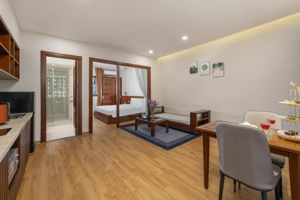 Kuchyň nebo kuchyňský kout v ubytování Dana Boutique Hotel & Apartment
