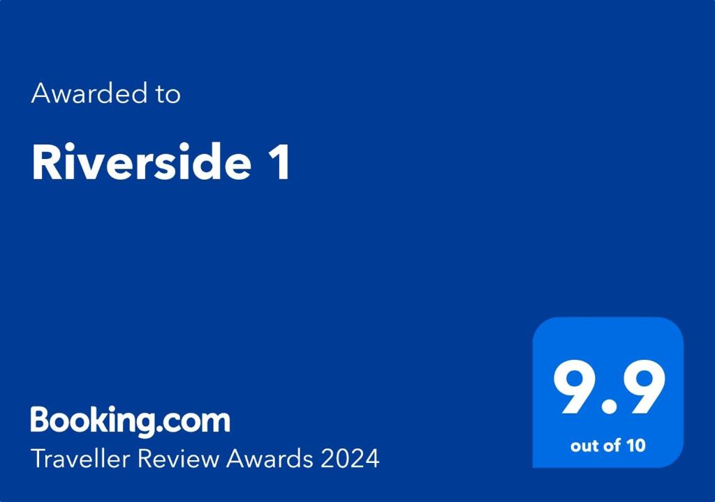 Certifikát, hodnocení, plakát nebo jiný dokument vystavený v ubytování Riverside 1