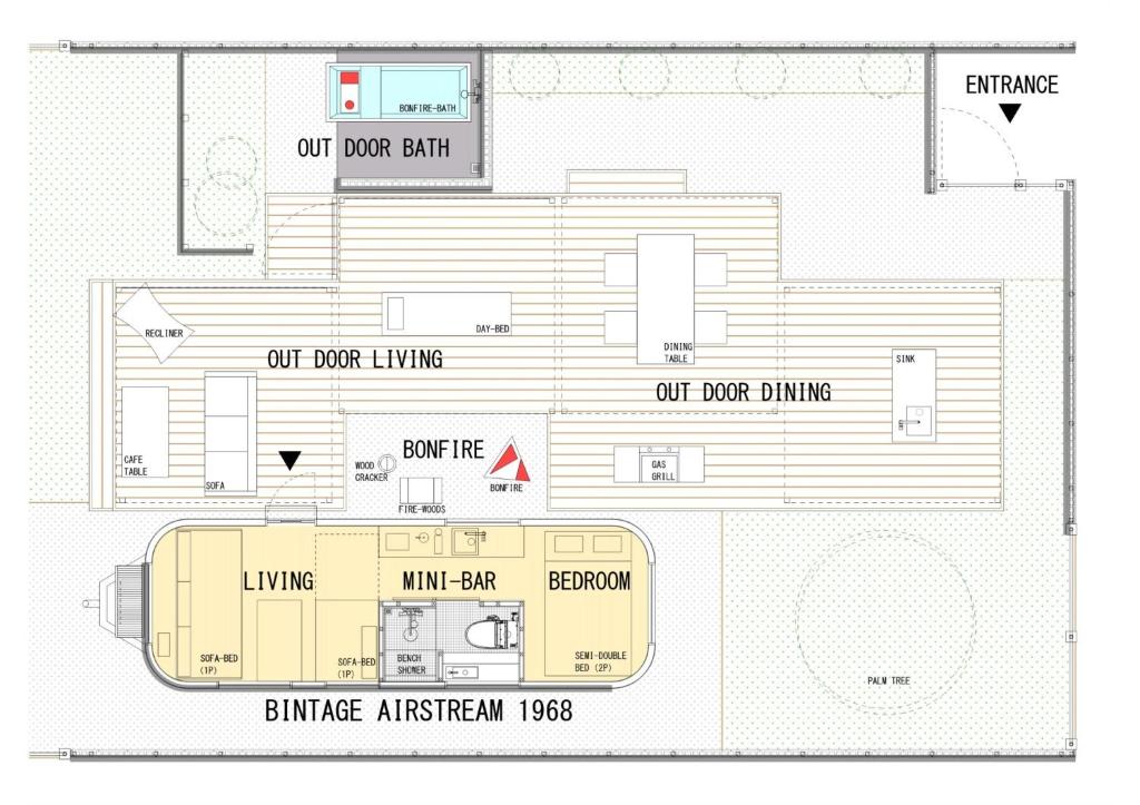 a floor plan of a building with at ANKR VILLAGE KUJUKURI PRIVATE CAMP - Vacation STAY 41971v in Hasunuma