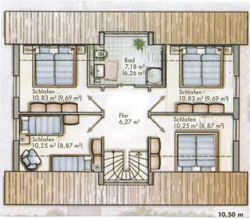 Půdorys ubytování Ferienhaus Inga