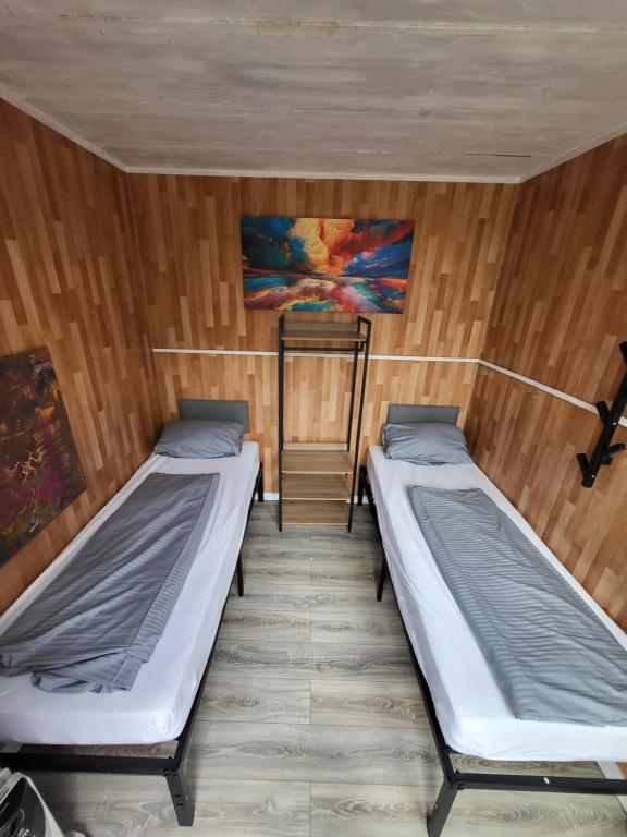 Postel nebo postele na pokoji v ubytování EASY Lodges Berlin