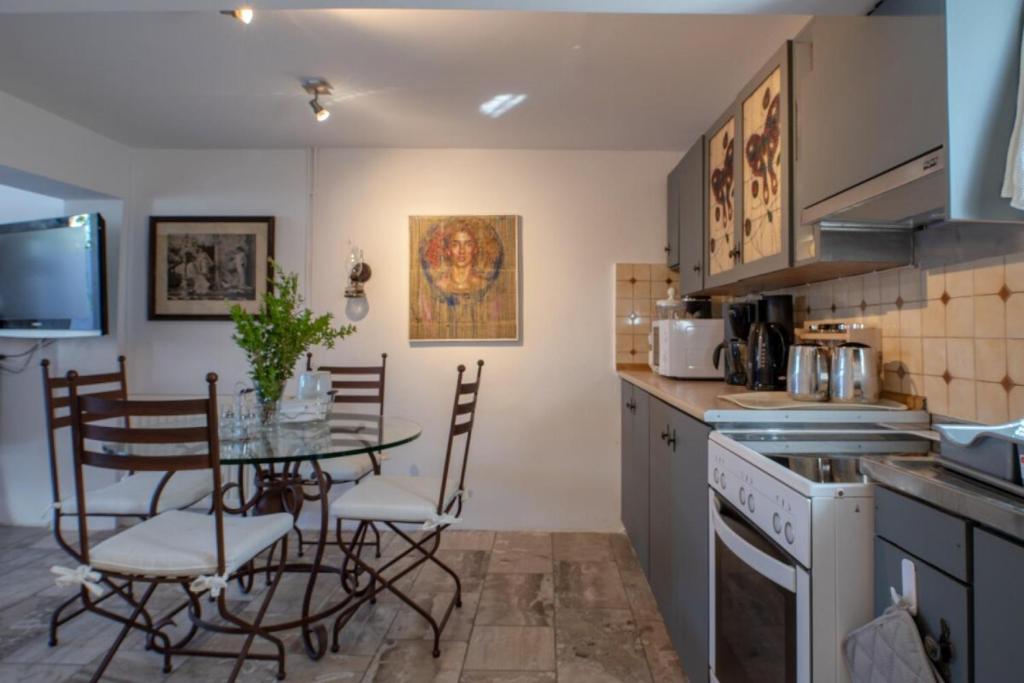Kuchyň nebo kuchyňský kout v ubytování Art Gallery Villa Kefalonia Sea View and Breakfast